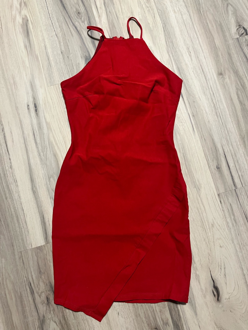 A’GACI Red Halter Bodycon Mini Dress